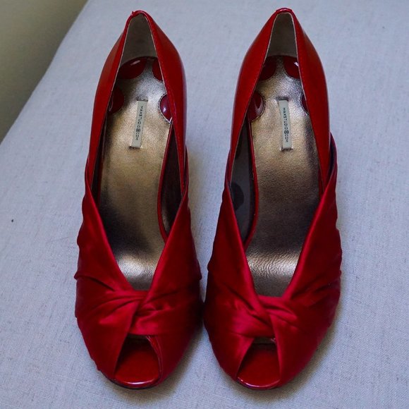 Red 3-inch MaxStudio Heels Worn Once - Picture 1 of 3